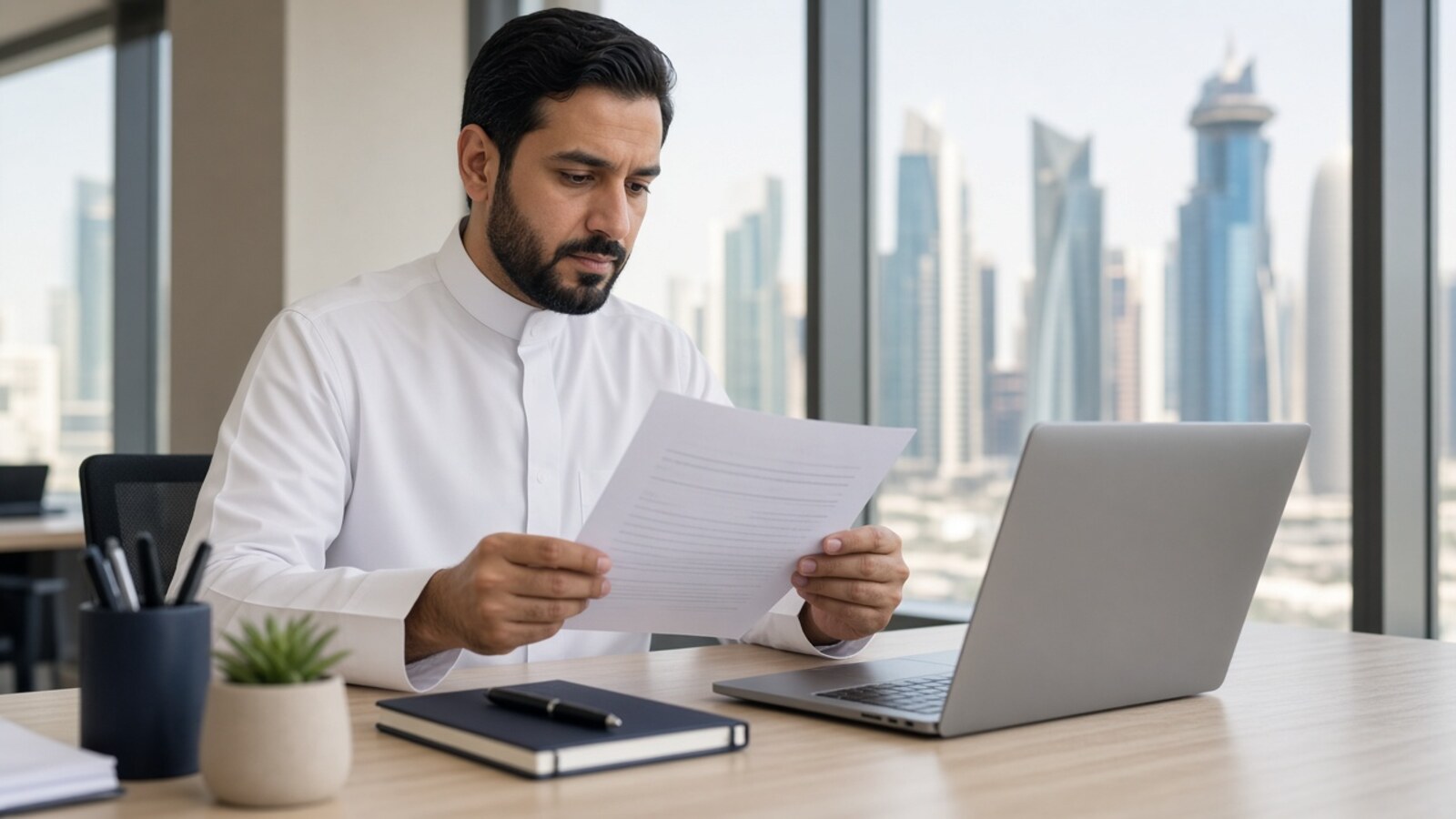 Candidate reviewing whether a Qatar job offer is genuine