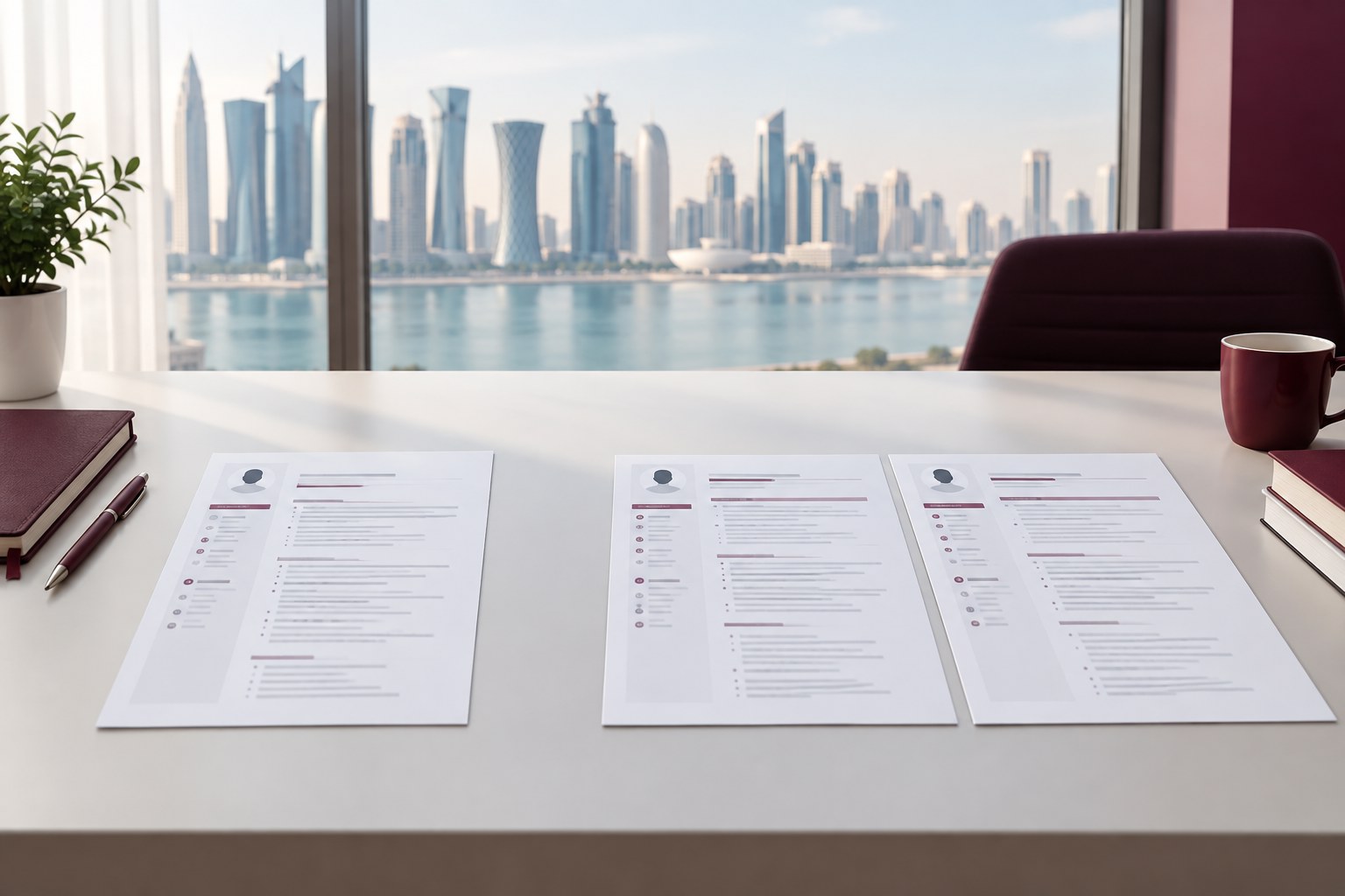 CV length in Qatar illustrated with one-page and two-page resume layouts