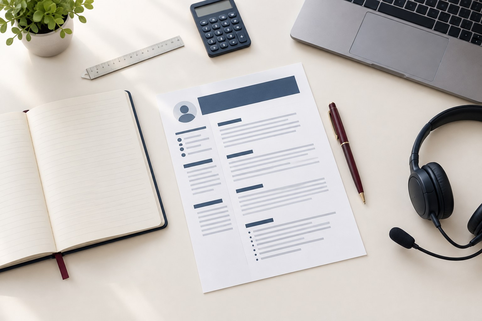 Resume examples writing workspace with a CV, notebook and tools for different Gulf careers